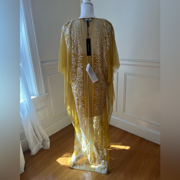 BCBGMAXAZARIA Ria Sheer Overlay Maxi Dress Ceylon Yellow - Picture 4 of 6